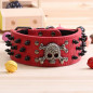 Skull Metal Studded Spiked Rivet Large Dog Collar  PU Leather Collar Shepherd