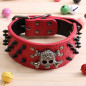 Skull Metal Studded Spiked Rivet Large Dog Collar  PU Leather Collar Shepherd