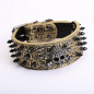 Skull Metal Studded Spiked Rivet Large Dog Collar  PU Leather Collar Shepherd