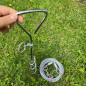 Pet Dog Spiral Tether Metal Stake Corkscrew Thick Steel Holding Cable Lead Safe