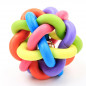 Pet Dog Cat Toy Colorful Rubber Round Ball With Bell Puppy Training Chewing Toy