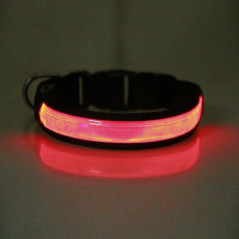 USB Charging LED Light Safety Pet Collar, Adjustable PU Dog Collar waterproof