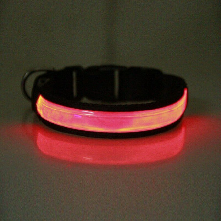 USB Charging LED Light Safety Pet Collar, Adjustable PU Dog Collar waterproof