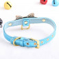 Jeweled Bow PU Dog Collar Leather crystals Cat Adjustable  Hook with free bell