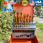 NEW 19PCS Drill Bit Set HSS Titanium Multi-Bits Twist Metal Tools 1-10mm