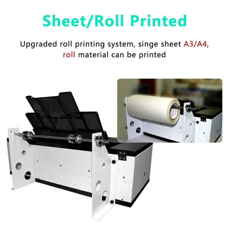 A3 Dtf L1800 Printer Direct To Film Transfer Printer Home W Roller Feeder 0989