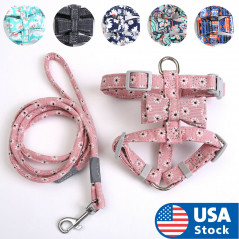 Cute flower Cat Harness and Leash Dog Leash with Adjustable Strap Collar