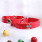 Jeweled Paw PU Faux Leather Collar Dog Cat Small XS S M Adjustable Bell Hook