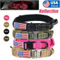 Nylon Adjustable Tactical heavy duty large Dog Collar K9 with Metal Buckle