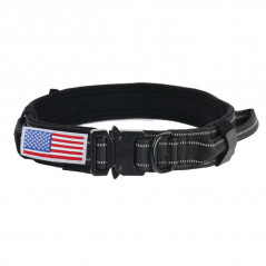 Nylon Adjustable Tactical heavy duty large Dog Collar K9 with Metal Buckle