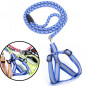 Humane Adjustable Reflective Nylon Dog Puppy Walking Leash Rope Collar Harness