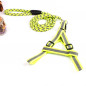 Humane Adjustable Reflective Nylon Dog Puppy Walking Leash Rope Collar Harness